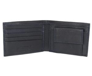 MARSHAL Portefeuille à deux volets en cuir souple pour enfants, bleu marine, small, Portefeuille à deux volets