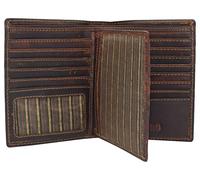 MARSHAL Portefeuille à deux volets en cuir véritable avec blocage RFID pour homme, emplacements pour cartes, 2 compartiments pour billets, fenêtres pour carte d'identité, argent (marron cazoro),