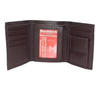 MARSHAL Portefeuille compact en cuir véritable pour enfant avec poche pour pièces d'identité et pièces de monnaie Noir, bordeaux, small, Portefeuille à trois volets