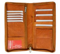MARSHAL Portefeuille de voyage zippé en cuir avec porte-passeport et carte d'embarquement, peau, One Size, Porte-passeport