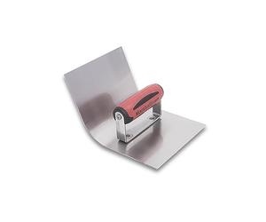Marshalltown truelle ronde courbée vers l'extérieur, manche Durasoft, R 38 mm, acier inoxydable, dimensions : 114x152 mm