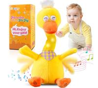 Marsjoy Canard Dansant Parlant, répétant ce Que Vous Dites, imitant l'enregistrement, Jouet en Peluche pour bébé, chansons Musicales anglaises chantantes, Jouet Lumineux pour garçon et Enfant