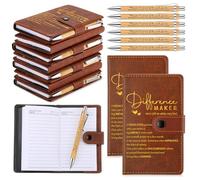 Marspark 20 Sets Difference Maker Employee Appreciation Gifts Inspirational A5 Leather Notebooks with Pens Thank You Motivational Gifts for Men Women Volunteers Teacher (Brown)