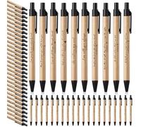 Marspark Lot de 100 stylos chrétiens à bille rétractables avec encre noire pour le bureau, l'église, les écritures - Cadeaux inspirants pour homme et femme (noir)