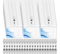 Marspark Lot de 60 porte-badges d'identification avec clips en métal et sangles en PVC étanches et scellés en plastique transparent pour étiquette nominative, carte de conduite, clips de permis de