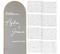 Marspark Lot de 8 feuilles d'autocollants de transfert UV DTF personnalisables pour miroir de mariage avec inscription « Welcome to Our Wedding » (blanc)