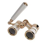 Marsrut Ultra HD Jumelles d'opéra 3 x 25 avec poignée - Télescope de couleur blanche pour voir le théâtre, les courses de chevaux et les concerts | Jumelles légères pour homme et femme | Kit