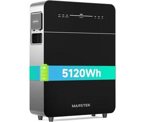 Marstek Venus E 3.0 Centrale électrique de balcon avec stockage : système de stockage d'énergie couplé AC, 0 % TVA, 5,12 kWh LFP, puissance d'entrée/sortie PV 2,5 kW, extension jusqu'à 15,36 kWh, 6000