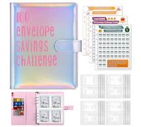 Marstey 100 enveloppes Saving Challenge, jusqu'à 30 jours et économisez 500, 100 jours et économisez 5 050 et 52 semaines, économisez 10 000 (couleur)