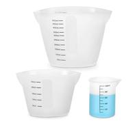 Marstey Verre Doseur Set(100 ml/250 ml/500 ML) Tasse à Mesurer Graduée, Verre Mesureur en Silicone, Haute Précision, Durable, pour Mesurer de Cuisine et de Laboratoire