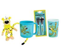 Lot vaisselle - FUN HOUSE - MARSUPILAMI - Verre 220 ml, mug 350 ml, couverts, peluche 18 cm