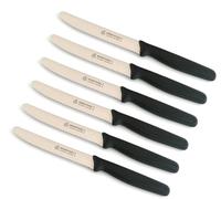 Marsvogel - Lot de 6 couteaux de table avec lame dentelée - PP noir - Fabriqué à Solingen