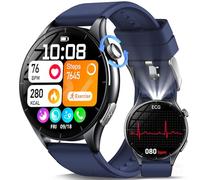 Marsyu 2025 Montre Connectée pour Hommes,1.56" AMOLED Montre Intelligente avec Appels Bluetooth/Fréquence Cardiaque 24H/SPO2,Sport Montre avec Podometre/Sommeil/SOS pour Android iOS(Bleu)