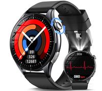 Marsyu 2025 Montre Connectée pour Hommes,1.56" AMOLED Montre Intelligente avec Appels Bluetooth/Fréquence Cardiaque 24H/SPO2,Sport Montre avec Podometre/Sommeil/SOS pour Android iOS(Noir Mat)