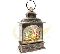 Marsyu Boule à Neige Musicale de Noël, Lampe à Eau Alimentée par Piles USB et 3AA Avec Minuterie, Décorations Vintage Cadeaux D'intérieur (Scène du Père Noël)