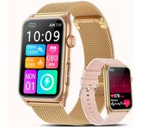 Marsyu Montre Intelligente ,1,57" Bracelet Intelligent avec SpO2/Fréquence Cardiaque/ρressιon ArtérιeΙΙe/Appel Bluetooth Montre Connectée,Sportif Fitness Tracker pour Android iOS(Rose,2 Bandes)