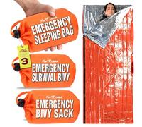 Mart Cobra 3PackEmergencySleepingBag Sac de Couchage d'urgence Unisexe, Orange, 84" x 36"