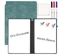 Marte Vanci Petit tableau blanc A5 avec stylo et lingette, bloc-notes portable effaçable à sec avec couverture en polyuréthane, tableau blanc réutilisable pour bureau, maison, notes, listes, mémos