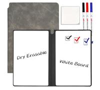 Marte Vanci Petit tableau blanc A5 avec stylo et lingette, tableau blanc portable effaçable à sec, bloc-notes réutilisable pour bureau, maison, école, listes d'étude, notes, mémos, rappels, gris