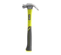Ryobi – Marteau fibre de verre RHHCC450 450 g – Griffe courbe, Anti‑vibration, Bricolage