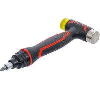 Marteau à tête interchangeable | avec manche rotatif à cliquet pour embouts, réversible | 3 en 1