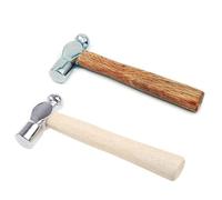 Marteau de 15,5 cm de long avec poignée en bois - Outil de secours multifonction en acier au carbone - Poignée en bois utile