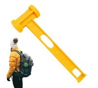 Marteau de camping en polyéthylène pour piquets de tente et haubans, léger 130 g, 26 x 80 cm, marteau à piquet avec poignée ergonomique en maille, jaune