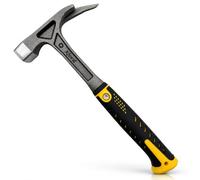 Marteau de Charpentier Tout Acier Forgé Monobloc - Couvreur Coffreur & Arrache-Clou, Porte-Clou Magnétique - Manche Anti-Vibration Antidérapant 740 g, 33 cm - Charpente Toiture Menuiserie X-LT33