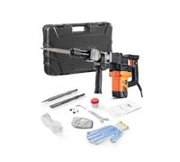 VEVOR Marteau de Démolition 1400 W Marteau-Piqueur 19 J 2900 BPM Marteau Perforateur avec 2 Burins Remplaçables Poignée Rotative 360° Anti-Vibration Brise-Béton pour Burinage Construction Plomberie