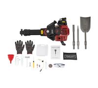 Marteau de démolition, 1900 W, à essence, 52 cc, 6500 tr/min, marteau perforateur avec 3 têtes de pioche pointues, marteau burineur silencieux avec carburateur pour clôtures de pâturage, barrages