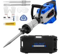 Marteau de Démolition 3500W 75J, Marteau Piqueur 2100 BPM, avec 2 Burins Remplaçables, Poignée Rotative 360° Anti-Vibration, Burineur Electrique pour Brise-Béton et Travaux Lourds