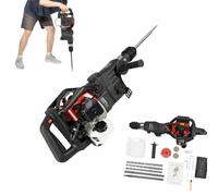 Marteau de démolition à essence 1000 W | Marteau burineur multifonction 2 temps 3 en 1 | Moteur à gaz 33 cc Démolition Bétons Foret perforé | Kit de burin professionnel | Marteau de démolition à