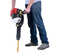 Marteau de démolition à essence 52 CC 1900 W, brise-béton 2 temps avec pointe et burin plat, démarrage manuel 55J Marteau burineur pour rupture du béton et travaux de démolition, 6500 tr/min