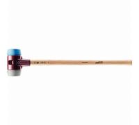 Marteau de frappeur HALDER SIMPLEX TPE souple / TPE moyen avec boîtier en fonte malléable et manche en bois d'hickory - D=80 mm - 3013.081