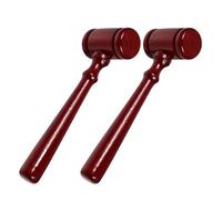 Marteau de juge 2 pièces | Maillet en bois de loi de commissaire-priseur de petite taille de couleur rouge en bois massif