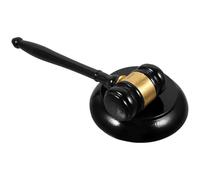 Marteau de juge en bois avec Base noire, marteau d'enchère en bois massif for les réunions de cour, jeu de rôle et utilisation du développement précoce des avocats Maillets en bois