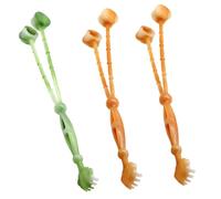 Marteau de massage à l'armoise, Marteau de Massage à Double tête, 3 pièces, for le cou, dos, la taille, outil grattage en forme doigt(Orange)
