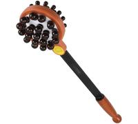 Marteau de Massage en Bambou à Double Face Poignée Ergonomique | Bois et Bambou, Perles Sculptées, Auto-massage Ciblé, pour Épaules, Voûtes Plantaires, Yoga et Voyage