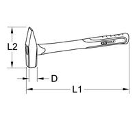 Marteau de mécanicien INOX, manche en fibre, 5000 g KSTOOLS - 9642046