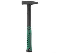 Marteau de montage à tête plate en acier à haute teneur en carbone avec poignée recouverte de caoutchouc résistant aux chocs pour soudage, électricien, décoration de maison, 300 g, noir et vert (300 g