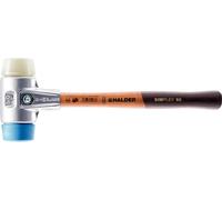 Marteau de protection Simplex, TPE-soft / Nylon ; avec boîtier en aluminium et manche en bois de qualité | D=50 mm | 3118.050