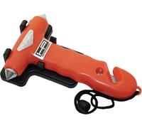 Marteau de secours HP Autozubehör 10659 avec support, coupe-ceinture, brise-vitre