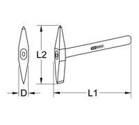 Marteau de soudeur INOX 300 g KS TOOLS - 964.2021