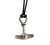 Marteau de Thor, pendentif VIKINGS plaqué argent avec collier. Mjöllnir Amulette nordique Viking Force et Protection. Idée cadeau originale passionnés Fantasy Cosplay. Modèle unique artisanal