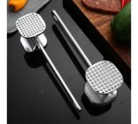 Marteau double face en aluminium pour attendrir la viande avec surfaces texturées et plates conçu pour la préparation des aliments steak, bœuf, porc et racines (M)