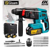 Marteau électrique sans fil Gisam 26 mm, perceuse rotative multifonctionnelle, outil électrique rechargeable sans fil pour batterie Makita 18 V 2 Battery Option 3