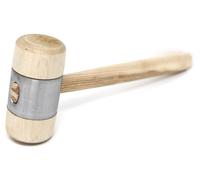 Marteau en bois d'excellente fabrication avec tête de marteau en hêtre blanc et gaine métallique pressée 50x160mm/pour ferblantiers, serruriers-plombiers-couvreurs