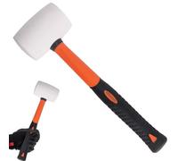 Marteau en caoutchouc blanc : 600 g Marteau en caoutchouc dur naturel, 55 mm Marteau de pavage avec poignée antidérapante, marteau en caoutchouc dur polyvalent pour l'intérieur et l'extérieur