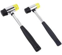 Marteau en caoutchouc double face 25-35 mm tête souple pour artisans bijoux, cuir, bois, revêtements sol - Poignée plastique légère