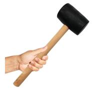Marteau en caoutchouc et plastique, Maillet en caoutchouc double face for l'installation de carrelage, poignée bois 24x4.8x7.2cm